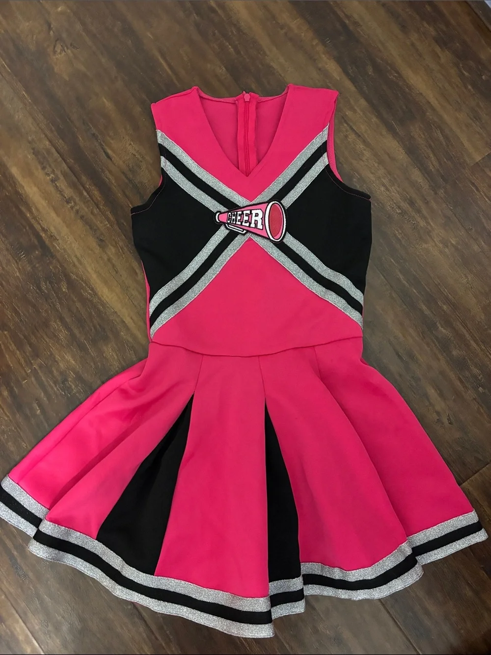 Halloween Pink and Black Cheerleader Costume